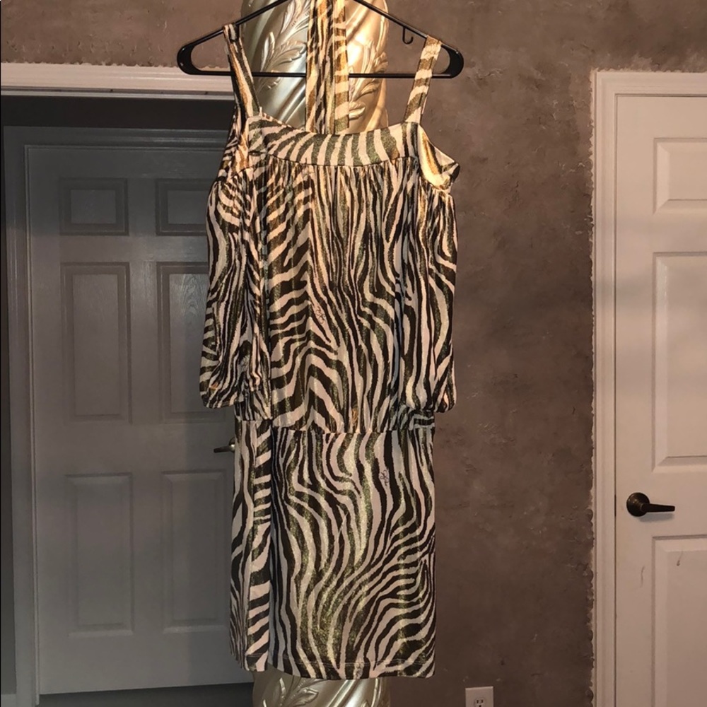 Baby Phat Metallic Zebra Print Dress
